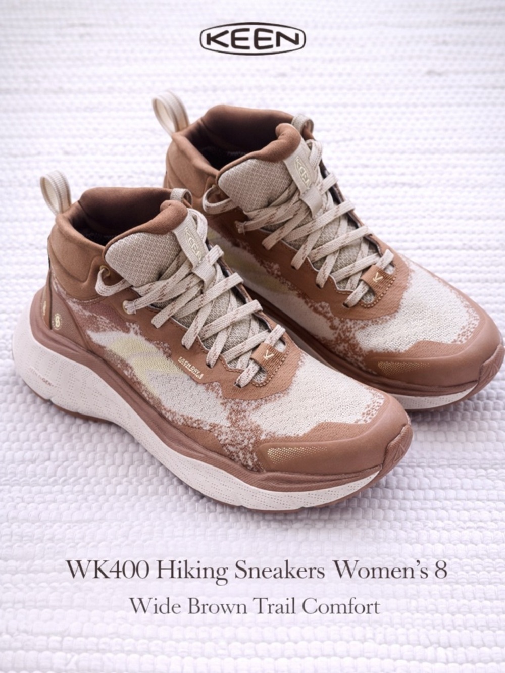 KEEN WK400 Hiking Sneakers Women’s 8 Wide Brown Trail Comfort
